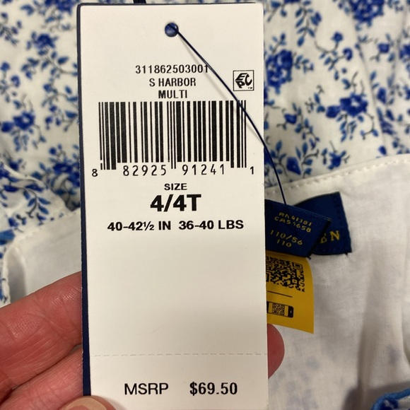 NWT polo Ralph Lauren floral linen cotton wide leg sleeveless jumpsuit 4/4t - Picture 7 of 9